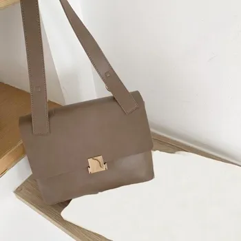 Kabelka Dámská kožená crossbody kabelka M727 tmavě šedá