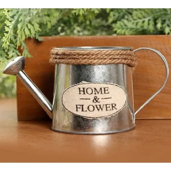 Květináč Dekorativní květináč ve tvaru konve stříbrná