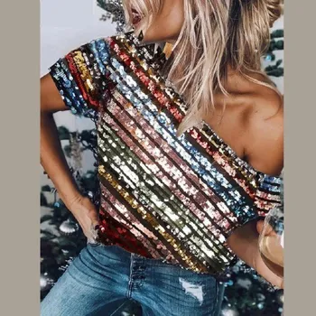 Dámské tričko Dámský třpytivý top B164 XXL