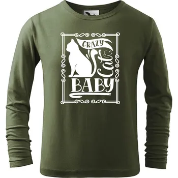 Dětská móda DOBRÝ TRIKO Dětské bavlněné triko Cat baby Velikost: 158/12 let, Barva: Khaki