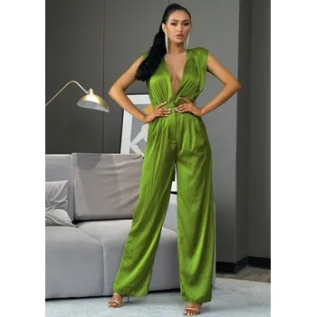 Dámský overall Dámský overal s hlubokým výstřihem A2547 zelená M