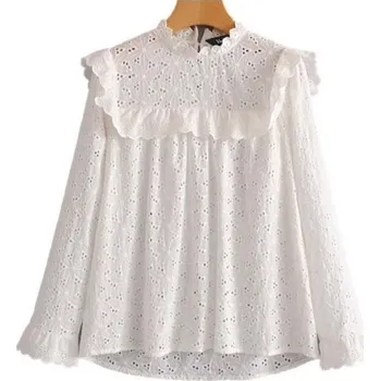 Dámská halenka Bílá děrovaná halenka S