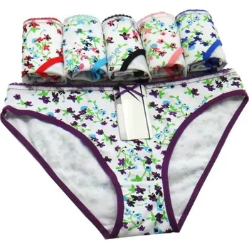 Kalhotky Dámské kalhotky s květinami - 5 ks M