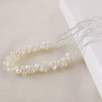 Šperk Dámský perlový náhrdelník M113 bílá