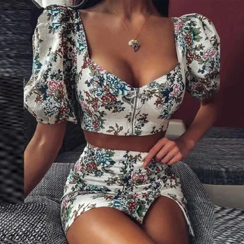 Dámská sukně Dámský crop top a sukně B1097 S