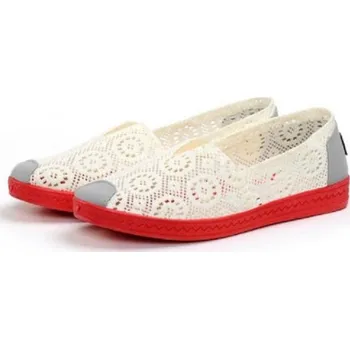 Dámské baleríny Dámské krajkové espadrilky J1728 bílá 40