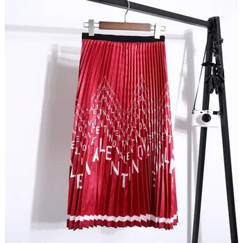 Dámská sukně Dámská skládaná sukně s písmeny červená
