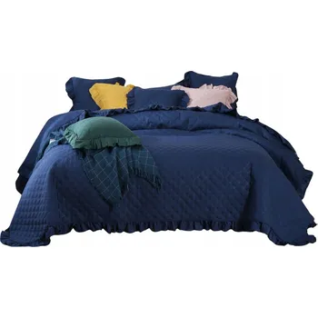 Prostěradlo Přehoz na postel Spod Igły i Nitki mikrovlákno 160 cm x 220 cm modrý