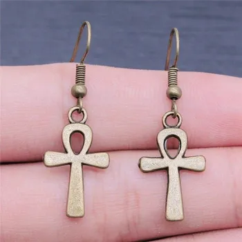Náušnice Dámské visací náušnice kříže G467 6