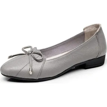Dámské baleríny Dámské mokasíny na podpatku A843 šedá 38