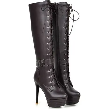 Dámské kozačky Dámské zimní kozačky s kožíškem hnědá 37