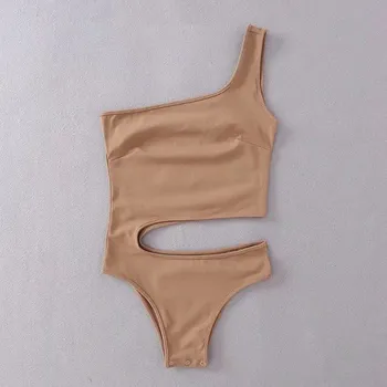 Body Dámské asymetrické body B714 světle hnědá M