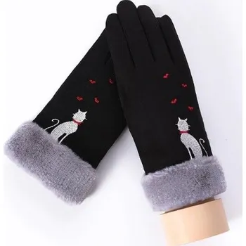 Rukavice Dámské rukavice s kočičkou J2830 černá