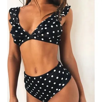 Dámské plavky Dámské bikiny s puntíky P656 černá L