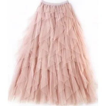 Dámská sukně Dámská dlouhá tylová sukně G53 růžová