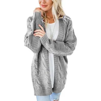 Dámský pletený cardigan G318 šedá S