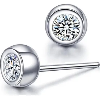 Náušnice Dámské peckové náušnice se zirkonem zlatá