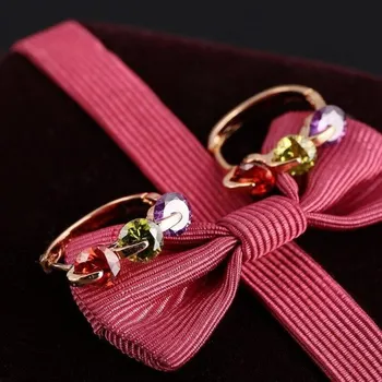 Náušnice Dámské kruhové náušnice s krystaly 11