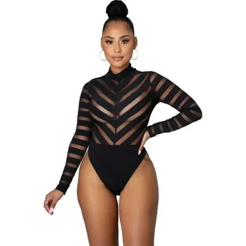 Body Dámské průsvitné body s dlouhým rukávem B753 L