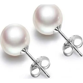 Náušnice Dámské peckové náušnice s perlou G676 14 mm