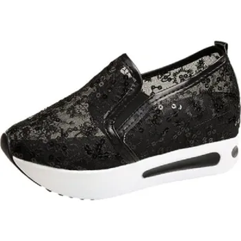 Dámské tenisky Dámské krajkové tenisky s flitry J1118 černá 39