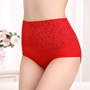 Kalhotky Dámské kalhotky s vysokým pasem červená 3XL