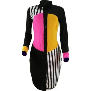 Dámské šaty Dámské košilové šaty nad kolena černá XS