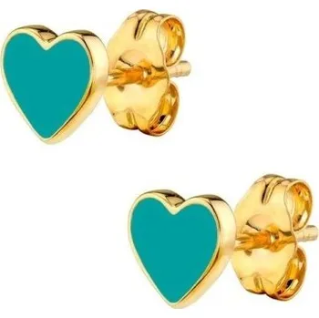 Náušnice Dámské peckové náušnice srdce G459 tyrkysová