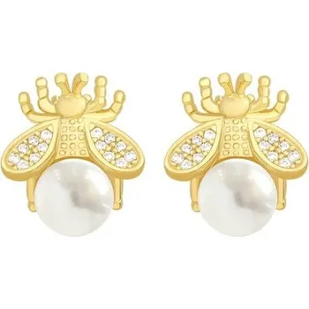 Náušnice Dámské náušnice včela s perlou