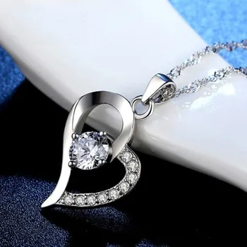 Přívěsek Dámský stříbrný přívěsek Srdce J1224 bílá