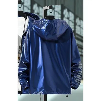 Dámská casual bunda Dámská metalická bunda P1741 modrá 3XL