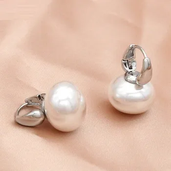 Náušnice Dámské visací náušnice s perlami G312 stříbrná 6