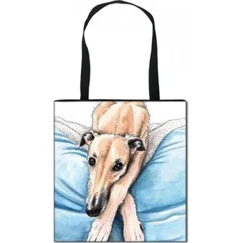 Kabelka Dámská plátěná taška s potiskem psa 16
