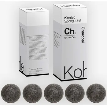 Kohle Konjac houbičky dárková sada na obličej Aktivní černé uhlí