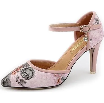 Dámské lodičky Dámské lodičky s motivem květin růžová 41