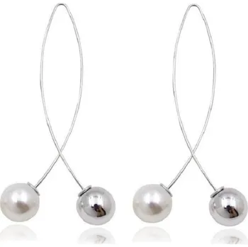 Náušnice Dámské visací náušnice s perlami G707 stříbrná