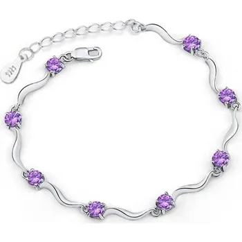 Náramek Dámský náramek s kamínky P64 fialová