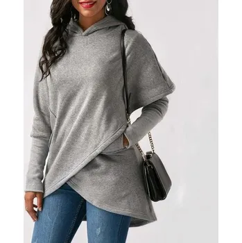 Dámská mikina Dámská asymetrická mikina šedá 3XL