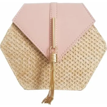 Kabelka Dámská slaměná kabelka M1184 světle růžová