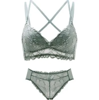Souprava dámského spodního prádla Dámský set - Podprsenka a kalhotky zelená 75B