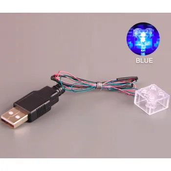 Stavebnice LEGO 2x2 svítící kostka do USB – modrá