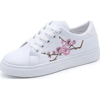 Dámské tenisky Dámské tenisky s květinami J1175 růžová 37