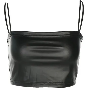 Dámský koženkový crop top A1276 M