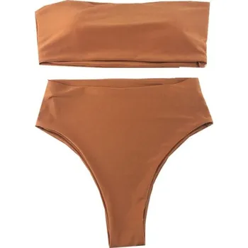 Dámské plavky Dámské bikiny P256 světle hnědá M