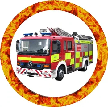 Jedlá dekorace na dort Obrázek Jedlý papír Hasičské auto