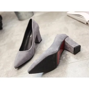 Dámské lodičky Dámské semišové lodičky J2400 šedá 38