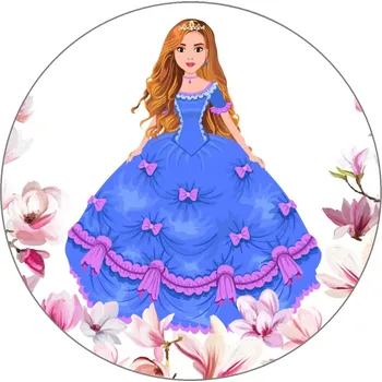 Jedlá dekorace na dort Obrázek Jedlý papír Princezna modrá