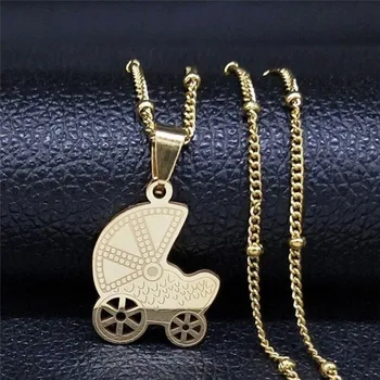 Náhrdelník Dámský náhrdelník s kočárkem zlatá