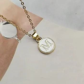 Náhrdelník Dámský náhrdelník s písmenem abecedy D313 bílá I