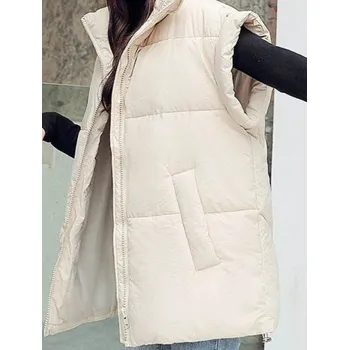 Dámská vesta Dámská prošívaná vesta A1878 béžova L